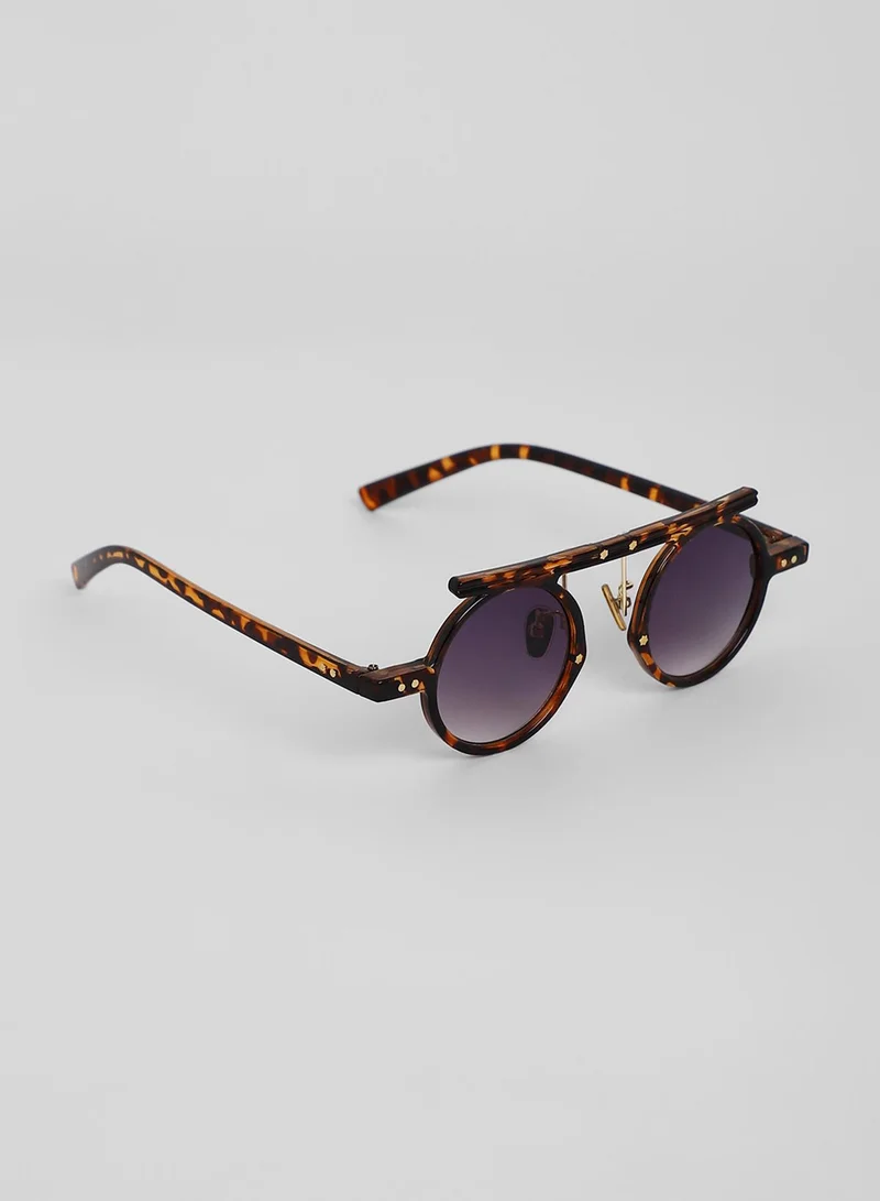 صوص هاوت The Cirque Round Sunglasses - Coffee Brown