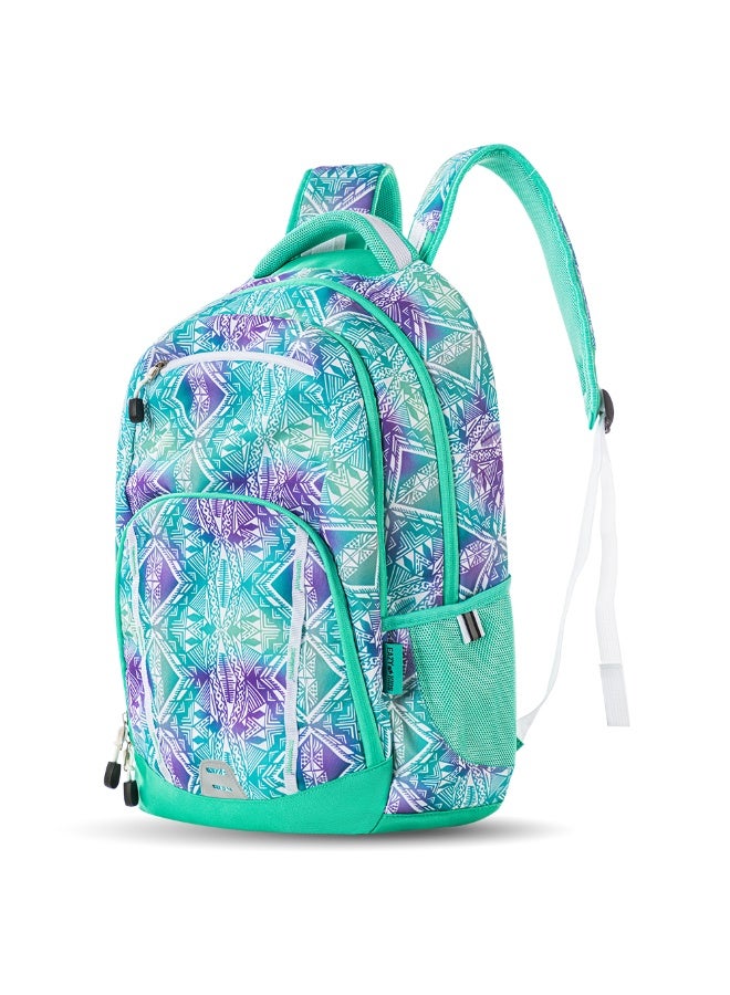 Eazy Kids Eazy Kids 18" School Bag w/ 4 Wheel Trolley - Geometrical Green  - Image 4