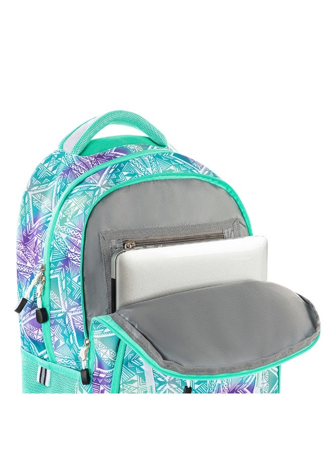 Eazy Kids Eazy Kids 18" School Bag w/ 4 Wheel Trolley - Geometrical Green  - Image 5