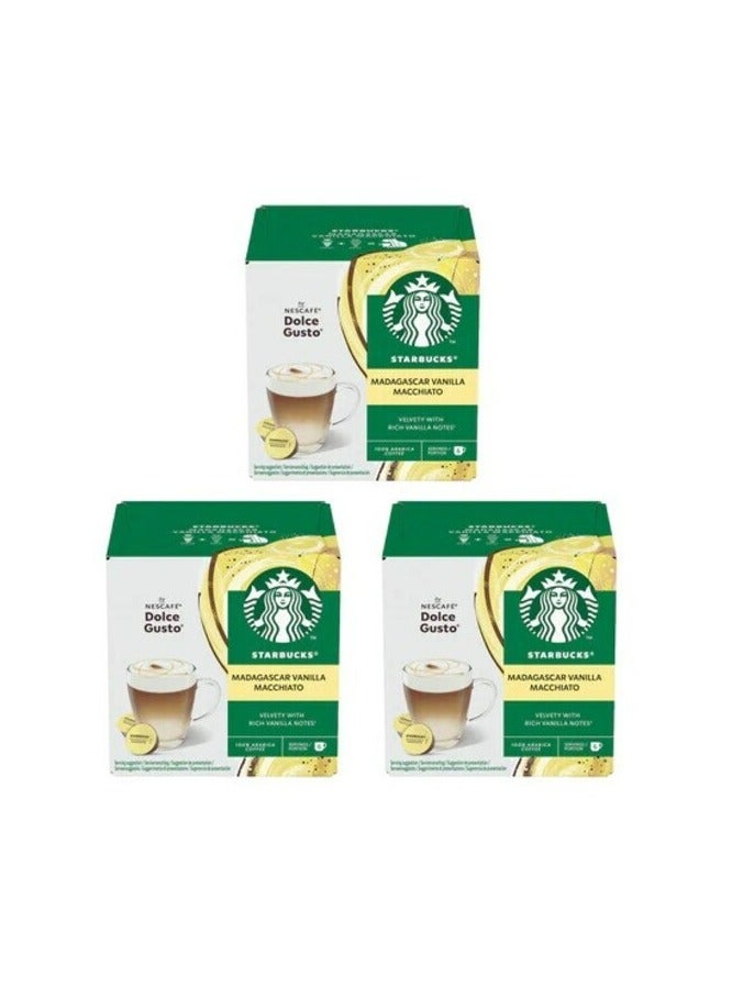 ستاربكس مدغشقر فانيلا ماكياتو 12 كبسولة قهوة 132 جرام عبوة من 3 قطع - Image 1
