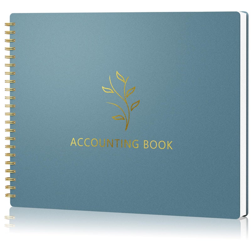Akonege Accounting Ledger Book For Small Business Bookkeeping Personal Use  Horizontal Expense Tracker Notebook For Family Budget  Bookkeeping Record Book Money Expense Income Log Journal  Pastel Blue - Image 1