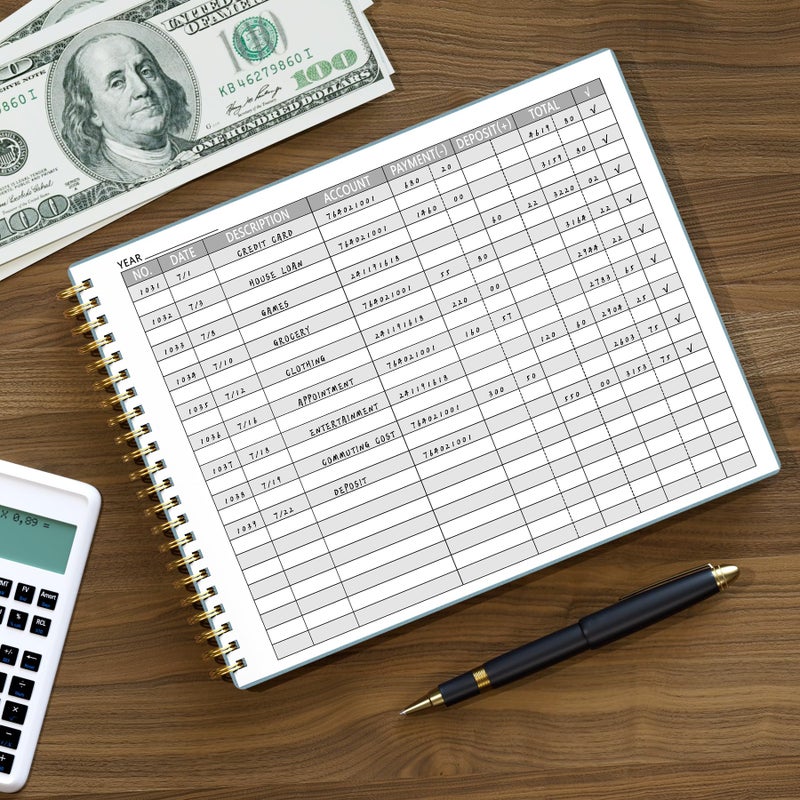 Akonege Accounting Ledger Book For Small Business Bookkeeping Personal Use  Horizontal Expense Tracker Notebook For Family Budget  Bookkeeping Record Book Money Expense Income Log Journal  Pastel Blue - Image 5
