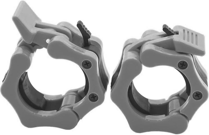 GW Tech Barbell Clamps 2 inch, Heavy Duty Exercise Collars 2" Quick Release Pair of Locking Pro Olympic Weight Bar Plate Locks Collar Clips Weightlifting Fitness Training - Gray - Image 1