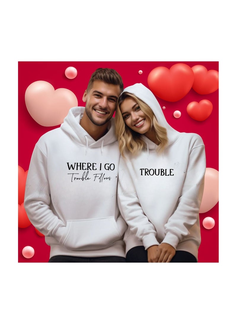 PRINTSHOP4ME Valentines Day Couples Hoodies-Comfortable Hoodies For Boyfriend,Girlfriend,Husband Or Wife-Cute Outfits For Valentine's Day - Image 2