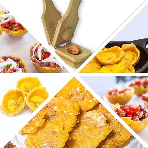 Bantlou Bamboo Tostones Plantain Press Plantain Smasher Maker - Authentic Caribbean Flavor, 2-in-1 Tostones and Plantain Cups, Perfect for Tostones and Stuffed Plantains,6.8 * 3 * 2.36inch - Image 5