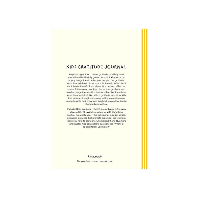 CHAARPAI Kids Gratitude Journal for 6 Months, Daily Confidence Build Up & Self Growth Journal for Kids, A5 Size, 100 GSM Paper with Matt Laminated Hardbound Cover, 5-12 Age (Pack of 1) (Bee Grateful) - Image 2