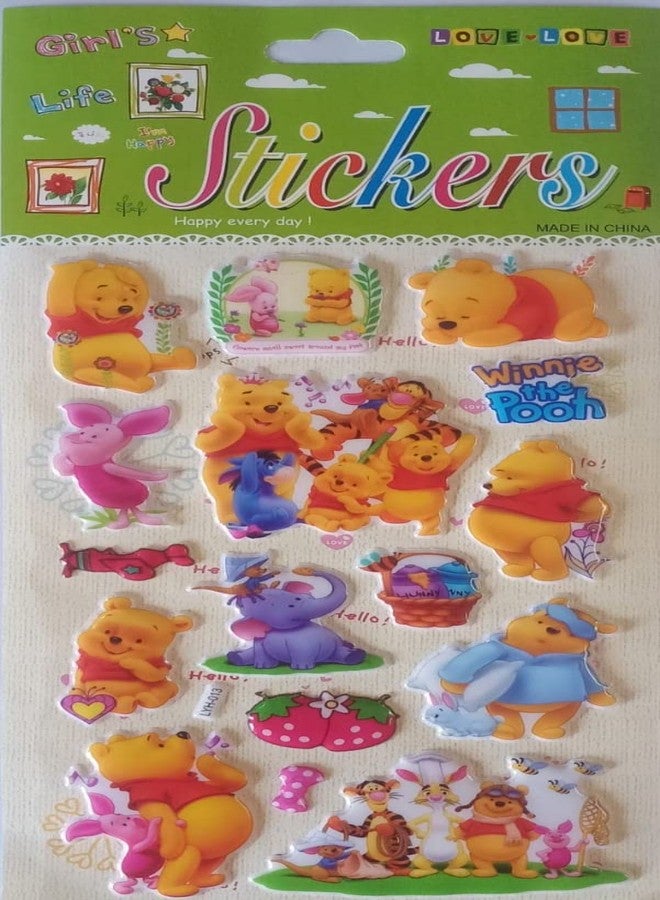 FULLFILLS Foam self Adhesive Puffy Stickers in Multi Shapes (1Flowers-1Princes-1Teddybear) (3 Sheets) - Image 4