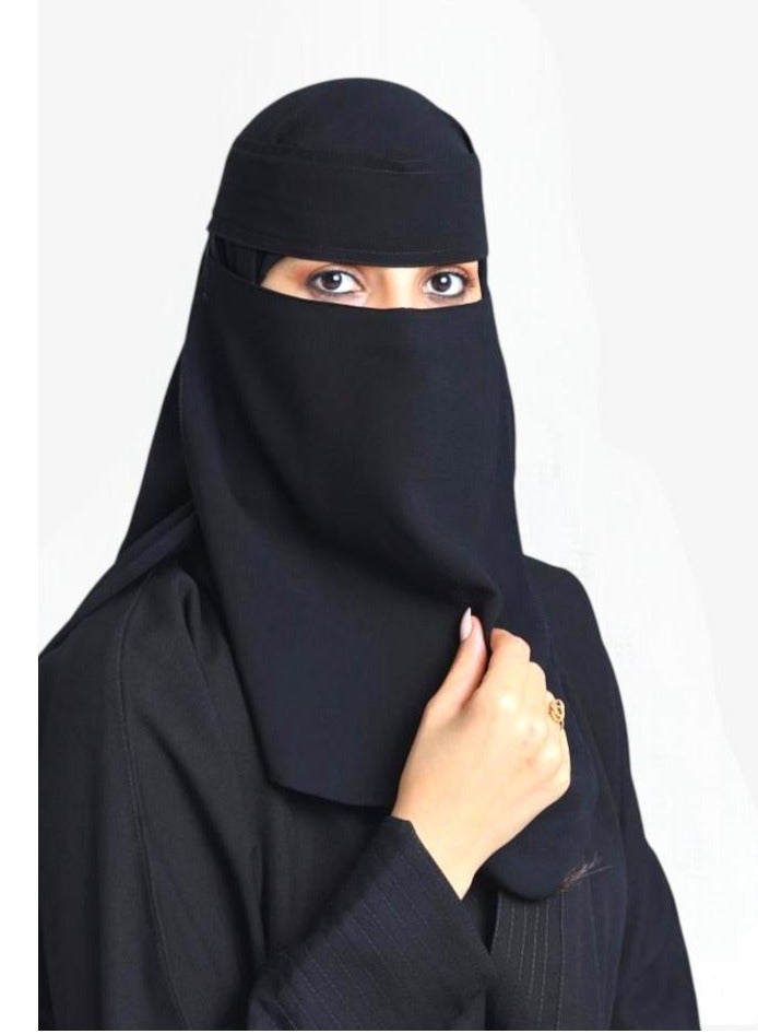 BHNS 2 12" Long Elastic Reinforced Niqabs - Women's Nameless Niqab with Soft, High-Quality Fabric, Comfortable and Light on Skin, Slip-Resistant, Washable, Perfect for Everyday and Occasion Use - Image 2