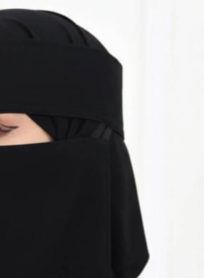 BHNS 2 12" Long Elastic Reinforced Niqabs - Women's Nameless Niqab with Soft, High-Quality Fabric, Comfortable and Light on Skin, Slip-Resistant, Washable, Perfect for Everyday and Occasion Use - Image 3
