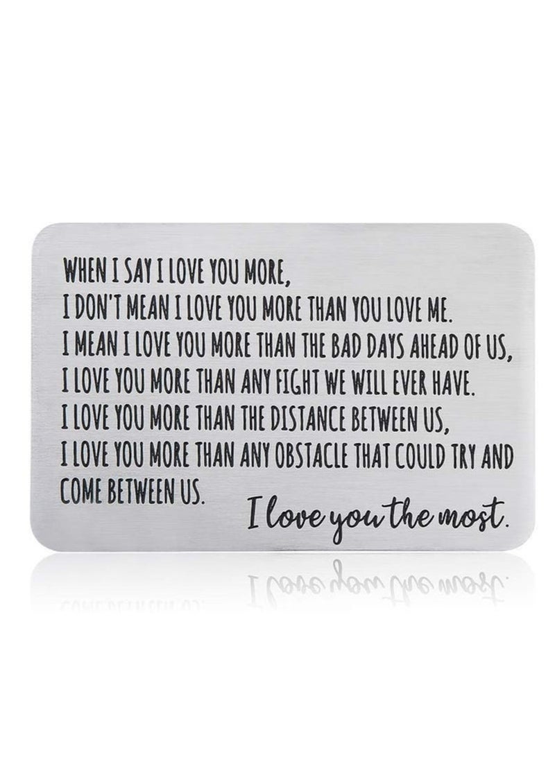 Generic Wallet Insert Card Anniversary Gifts For Men Husband From Wife Girlfriend Boyfriend Birthday Gifts Metal Mini Love Note Wedding Gifts For Groom Bride Him Her Deployment Gifts  - Image 4