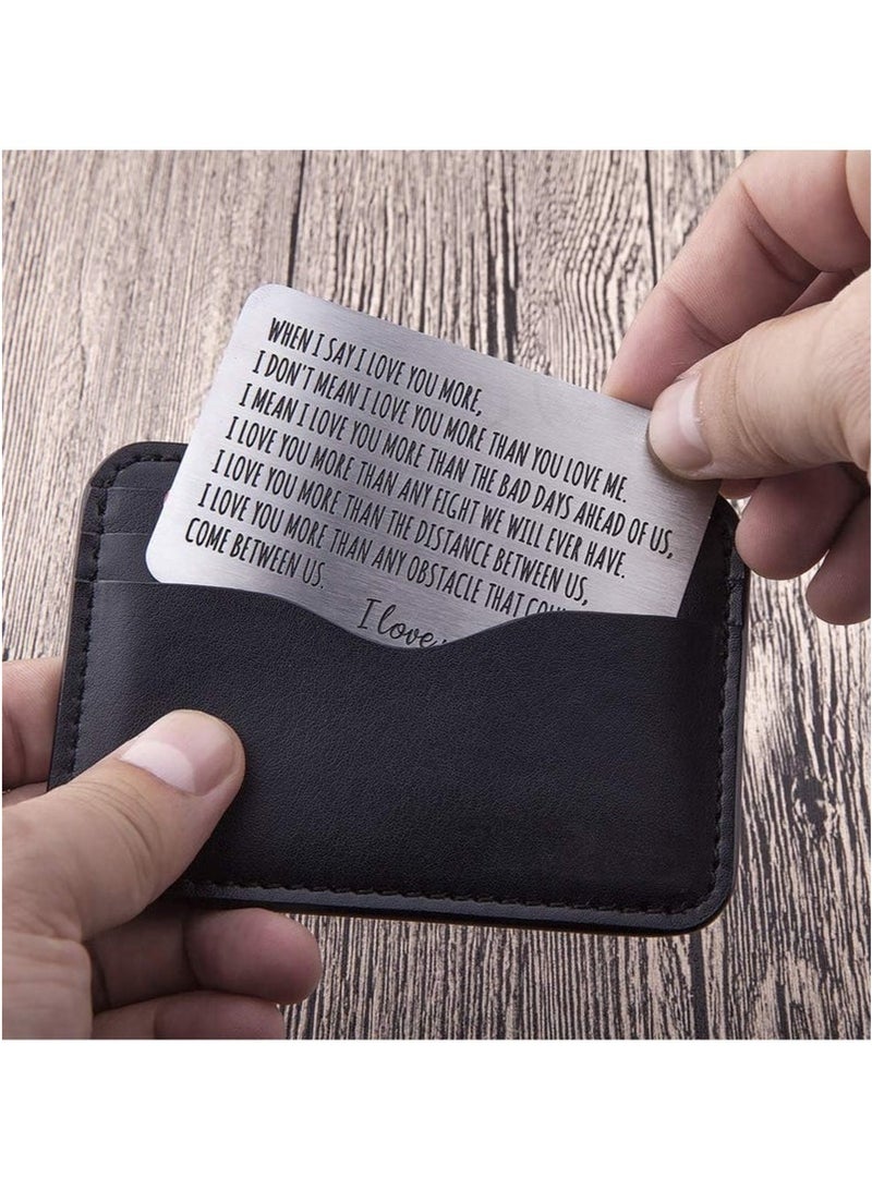 Generic Wallet Insert Card Anniversary Gifts For Men Husband From Wife Girlfriend Boyfriend Birthday Gifts Metal Mini Love Note Wedding Gifts For Groom Bride Him Her Deployment Gifts  - Image 5