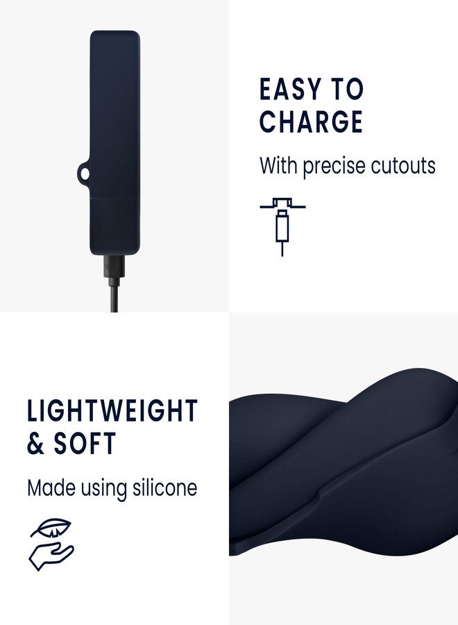 kwmobile Case Compatible with Anker Soundcore A30i Case - Silicone Cover Holder for Earbuds - Dark Blue - Image 4