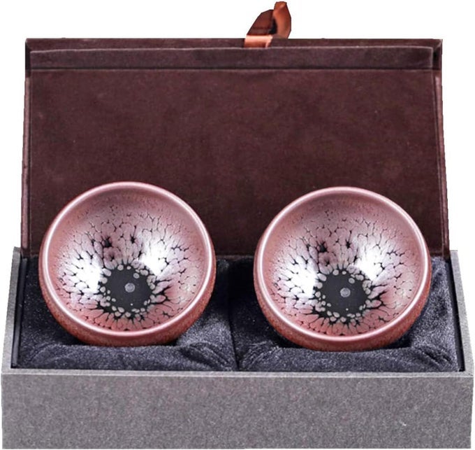 JIANZHAN TENMOKU TEA COFFEE CUP BOWL CHINESE CRAFTS MUG DESIGNER COLLECTION CEREMONY ANCIENT STYLE HANDMADE PINK