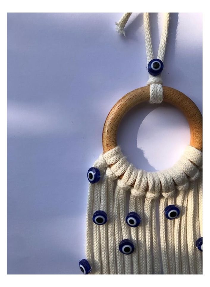 Boho Macramé Car Charm – Handmade Bohemian Hanging Accessory for Rearview Mirror, Home Décor, or Wall Hanging – Decorative Cotton Rope Ornament - Image 3