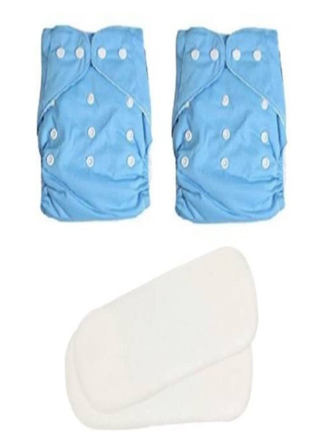 Miracle Moms Pack of 2 Freesize Washable & reusable waterproof adjustable cloth diaper for babies with quick drying prefold style soaker(insert) & dry feel layer on top | DPPB25 - Image 1