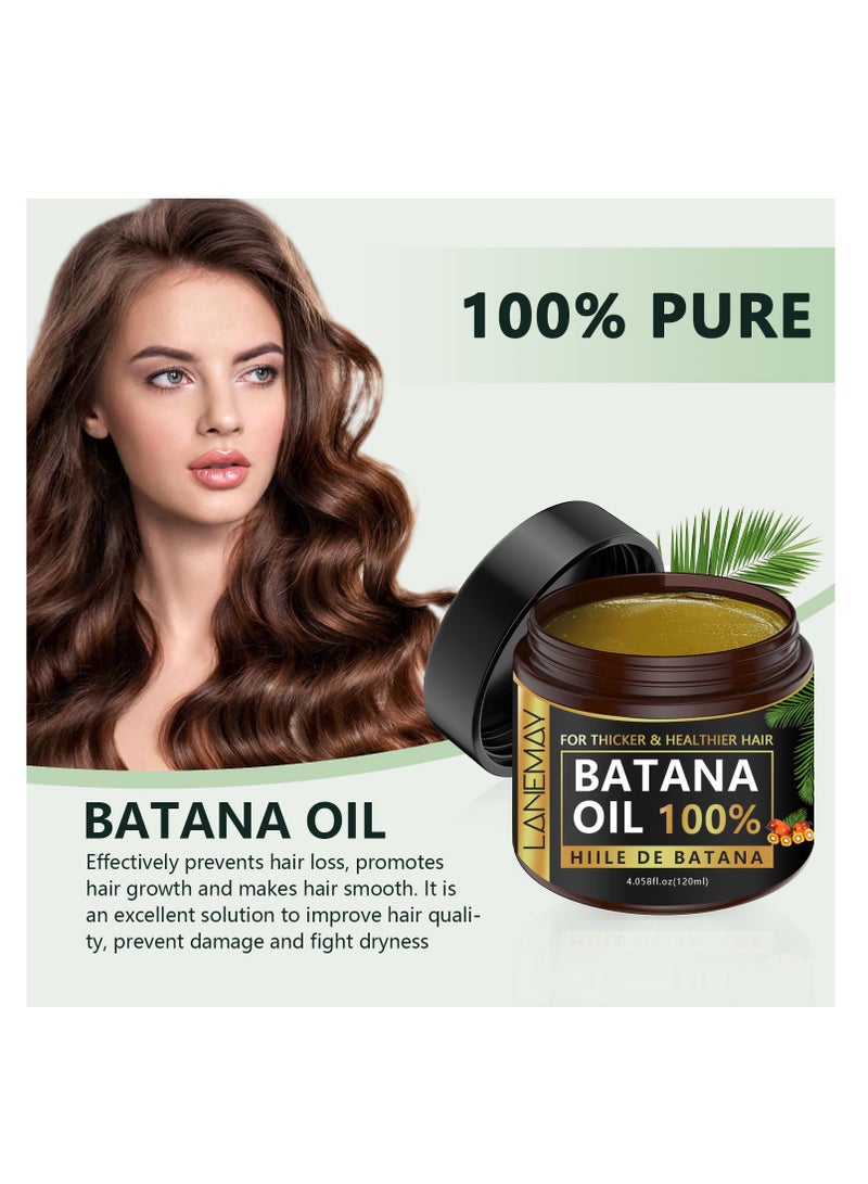LANEMAY Raw Batana Oil for Hair Growth: 100% Natural Batana Oil from Honduras Prevent Hair Loss and Enhances Hair Thickness for Men & Women 120ml - Image 2