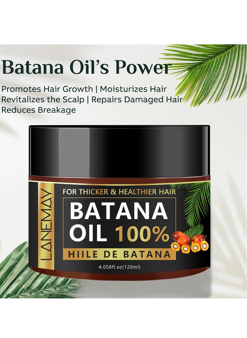 LANEMAY Raw Batana Oil for Hair Growth: 100% Natural Batana Oil from Honduras Prevent Hair Loss and Enhances Hair Thickness for Men & Women 120ml - Image 3