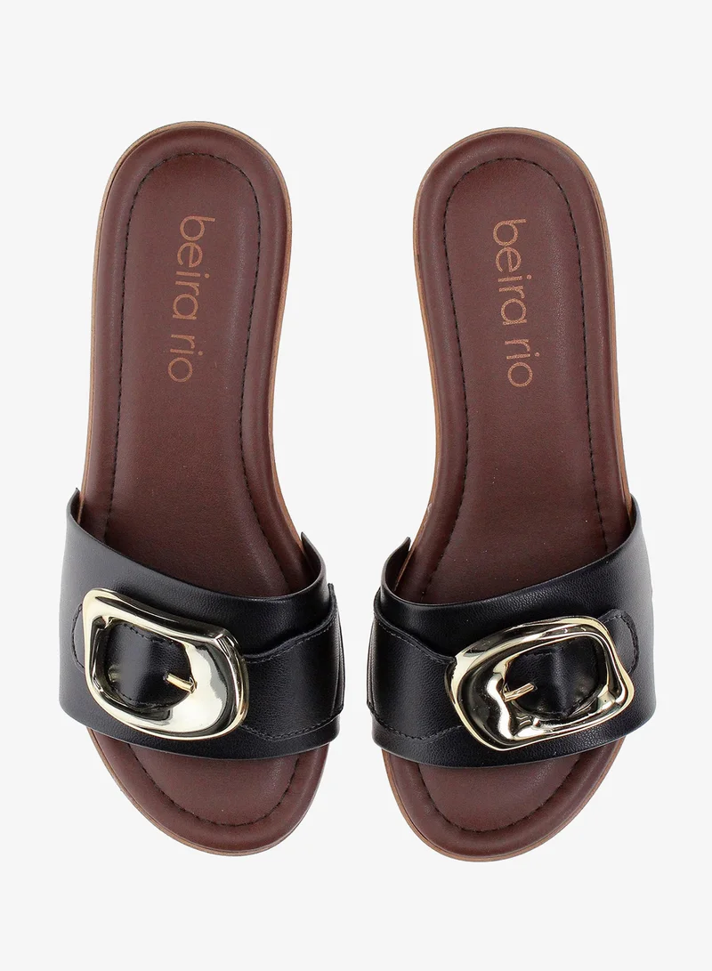Beira Rio Black Beira Rio Women’s Flat Summer Footwear – Lightweight Slip-On Comfort with Stylish Casual Design for Women | Best Price UAE