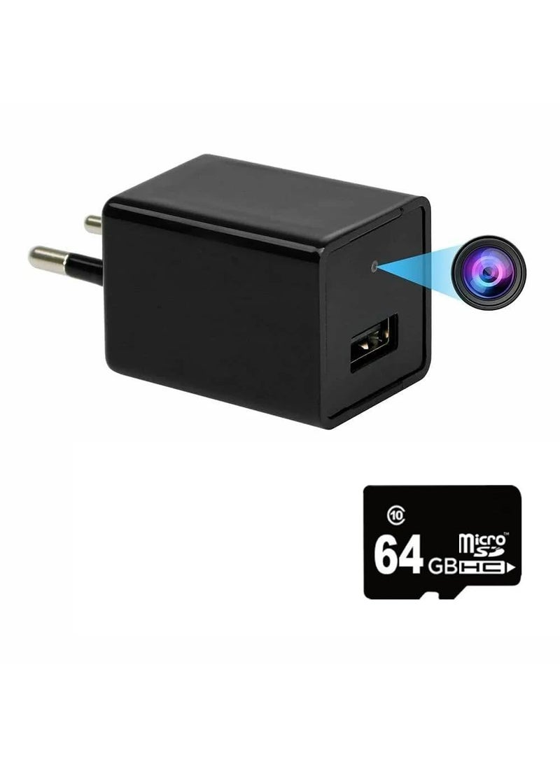 TECHNOVIEW TECHNOVIEW Wired 1080p Full HD Camera Work 24 Hours with Power Audio and Video Recording Charger with 64GB SD Card No WiFi Needed  - Image 1