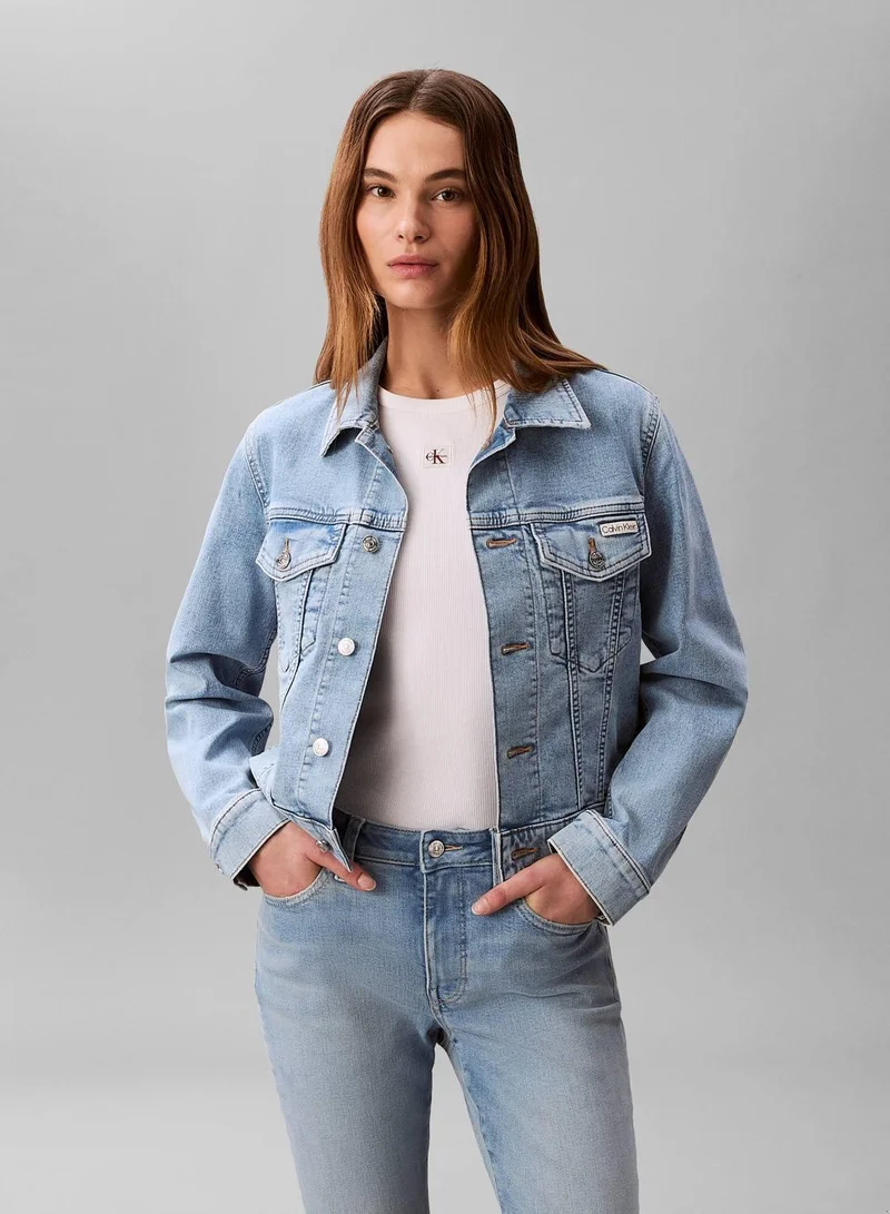 Cropped Denim Trucker Jacket