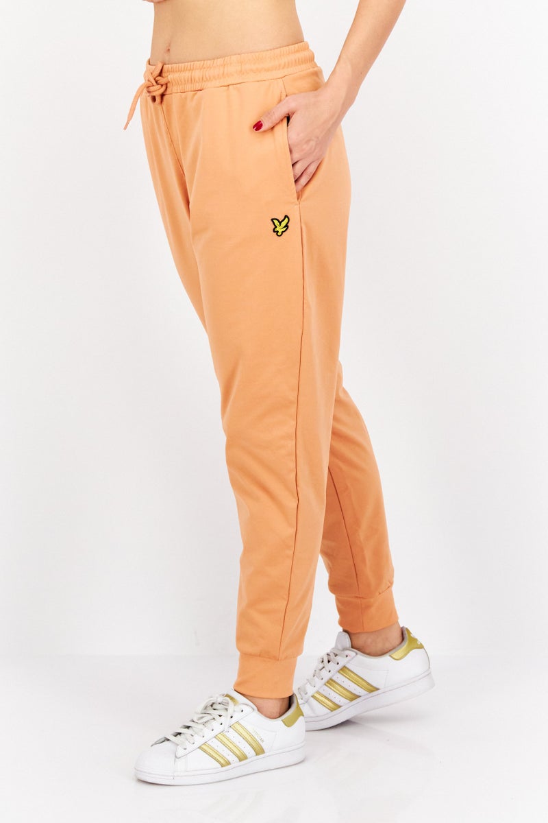 Lyle & Scott Women Regular Fit Embroidered Logo Jogger Pant, Dusky Orange - Image 4