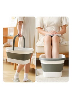 Anmi Collapsible Foot Bath Basin Foot soak Tub, Foot Soaking Tub with Massage Acupoint for Feet Soaking, Pedicure Foot Spa, Multifunction Plastic Bucket with Handle, Home Spa Treatment – Grey  - Image 5