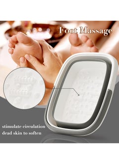 Anmi Collapsible Foot Bath Basin Foot soak Tub, Foot Soaking Tub with Massage Acupoint for Feet Soaking, Pedicure Foot Spa, Multifunction Plastic Bucket with Handle, Home Spa Treatment – Grey  - Image 4