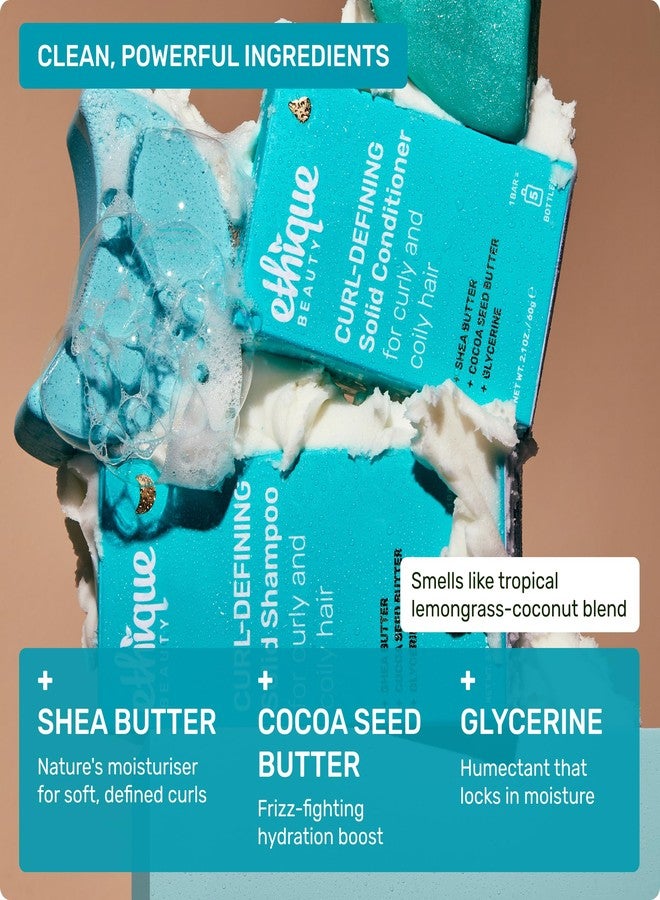 Ethique Curl-Defining Shampoo Bar with Shea Butter - Plastic-Free, Vegan, Cruelty-Free, 3.88 oz - Professor Curl - Image 4