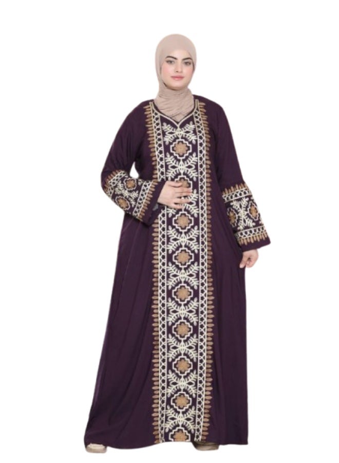 عباية حريمي قطن مراسي مستورد بتطريز راقي - Image 1