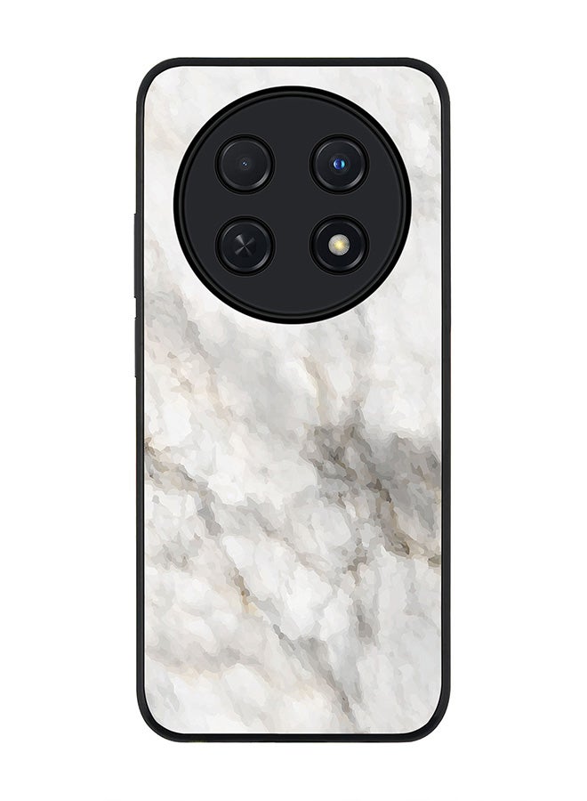 Stylizedd Rugged Black edge case for Huawei nova 12i 4G, Slim fit Soft Case Flexible Rubber Edges Anti Drop TPU Gel Thin Cover -  Marble Print Beige Grey  - Image 1