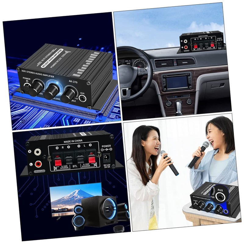 12V Digital Audio Amplifier Dual Channel Bass Treble Control Mini Stereo Power Amp - Image 5