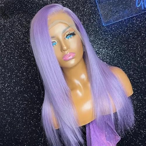 ORIGEN Purple Lace Front Wigs with Baby Hair for Black Women Human Hair Pre Plucked Straight Colored 13x4 Lace Frontal Glueless Wig 30 Inch 180 Density - Image 3