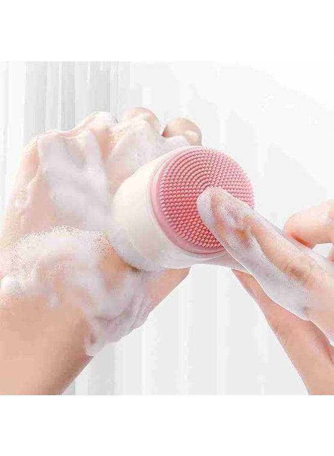 Silicone Facial Cleansing Brush Double Side Facial Cleansing Brush Vibration Massage Facial Wash Skin Care Multi-Color DFBM9 - Image 2