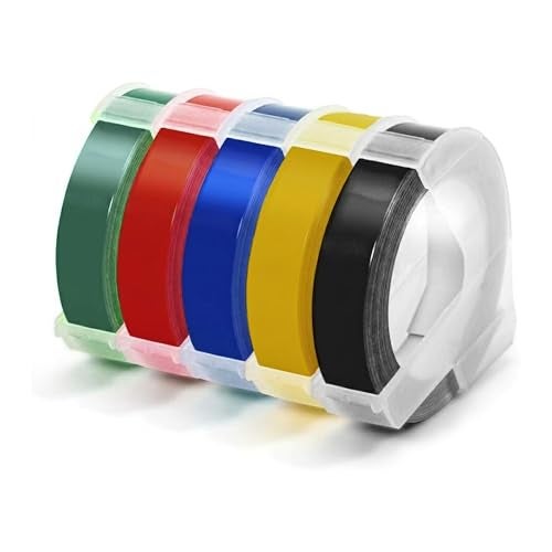 oddpod™ 5 PCS Motex Original Embossing Label Maker Tapes Refill for DIY, Scrapbooking & Craft 9mm x 3M - Assorted - Image 1