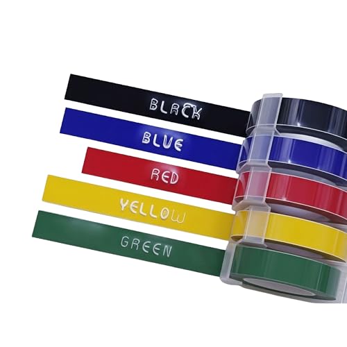 oddpod™ 5 PCS Motex Original Embossing Label Maker Tapes Refill for DIY, Scrapbooking & Craft 9mm x 3M - Assorted - Image 2