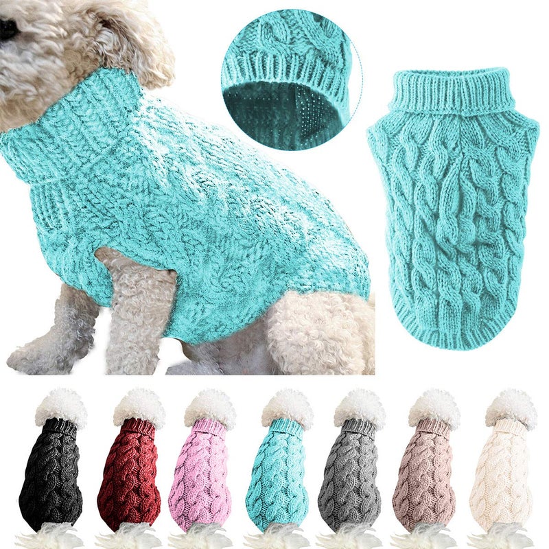Winmany Pet Dog Turtleneck Knitting Sweater Coat Winter Warmer Thickening Pullover Knitwear Crochet Coat Clothes for Small Medium Dog Cat - Image 1