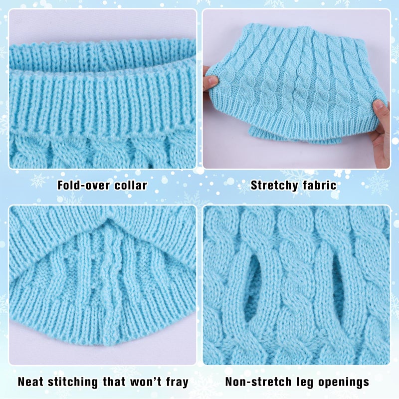 Winmany Pet Dog Turtleneck Knitting Sweater Coat Winter Warmer Thickening Pullover Knitwear Crochet Coat Clothes for Small Medium Dog Cat - Image 3
