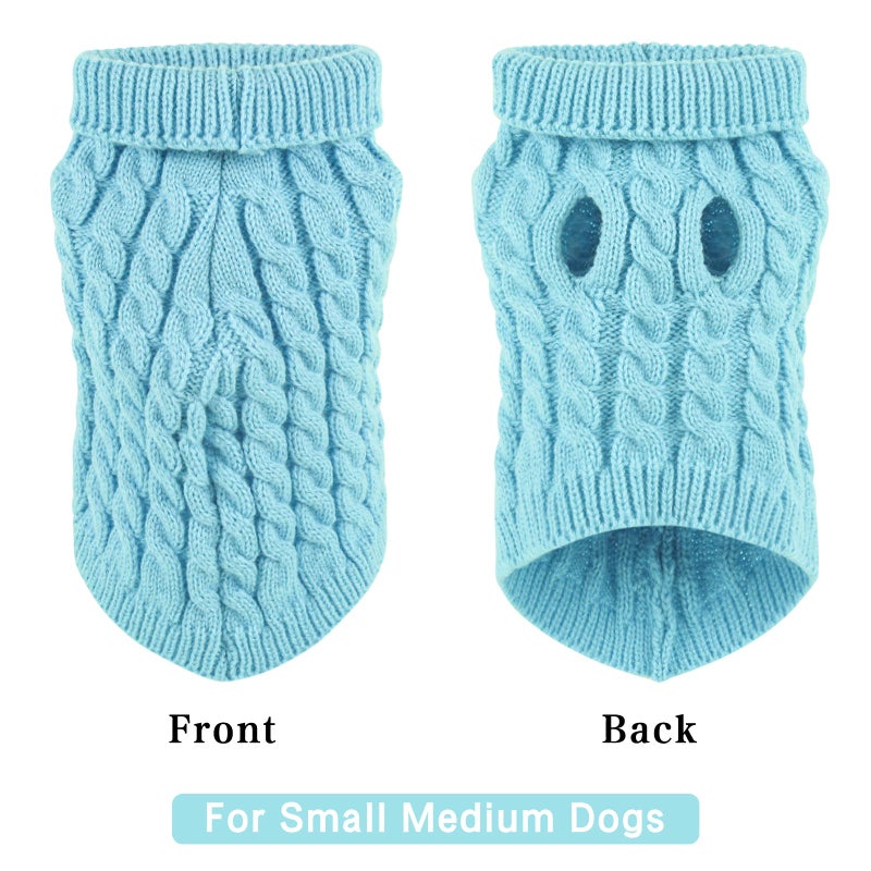 Winmany Pet Dog Turtleneck Knitting Sweater Coat Winter Warmer Thickening Pullover Knitwear Crochet Coat Clothes for Small Medium Dog Cat - Image 2
