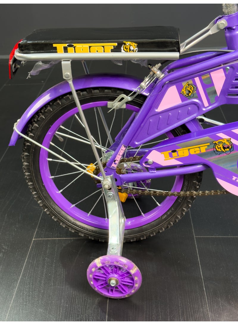 تايجر دراجة أطفال تايجر 16 بوصة مع سلة أمامية وكرسي خلفي – مناسبة للأعمار 4 إلى 7 سنوات - Image 4