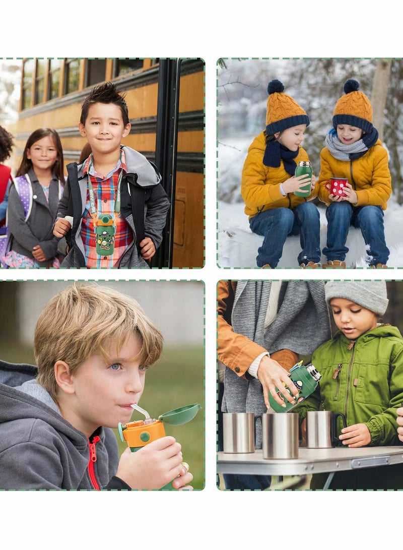 SYOSI Stainless Steel Water Bottle with Straw Lid,500ml Vacuum Insulated Metal Water Bottle, Green Space Reusable Double Walled Leak Proof Sports Water Bottle, Flask for Hot Cold Drinks, for Girls Boys Kids - Image 5