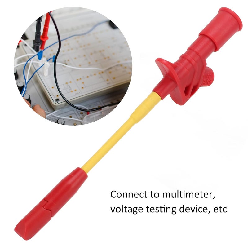 J.30019 4mm Test Hook, Copper Multimeter Mini Grabber with Stainless Steel, Short Circuit Repair Test Hook for Circuit Testing and Voltage Testing (Red) - Image 3