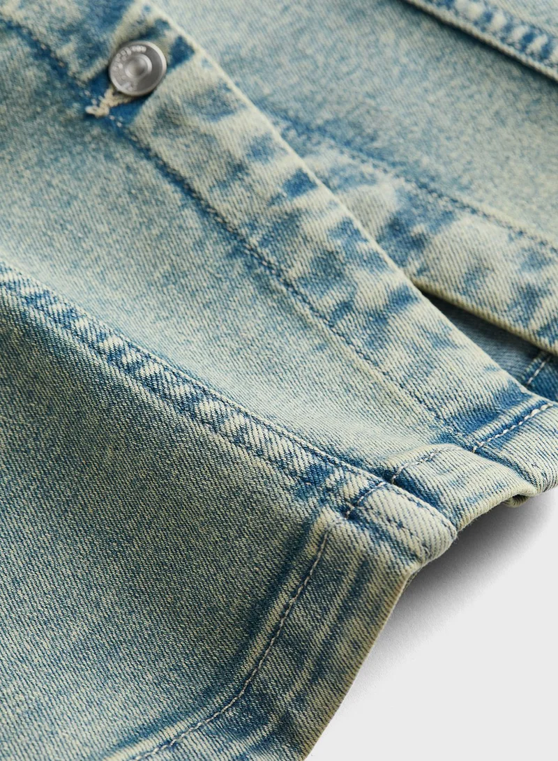 H&M Bardot Denim Crop Top