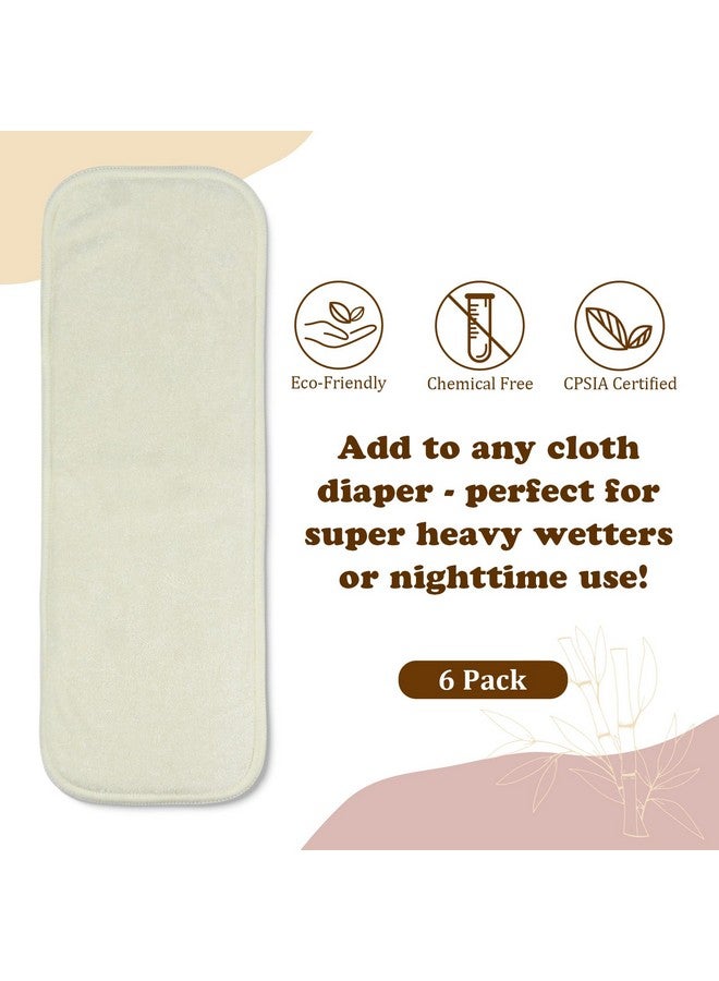 ماما كوالا حفاضات ماما كوالا القماشية المصنوعة من القطن الطبيعي بستة طبقات، قابلة للتعديل وإعادة الاستخدام لأي حفاضات قماشية للأطفال (عبوة من 6 قطع) - Image 1