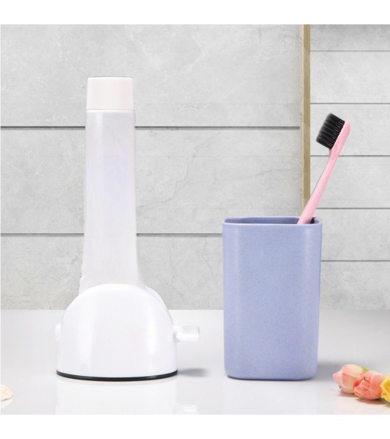 White 2pcs Toothpaste Squeezer Round Clip Minimalist Design For Easy Bathroom Use - Image 4