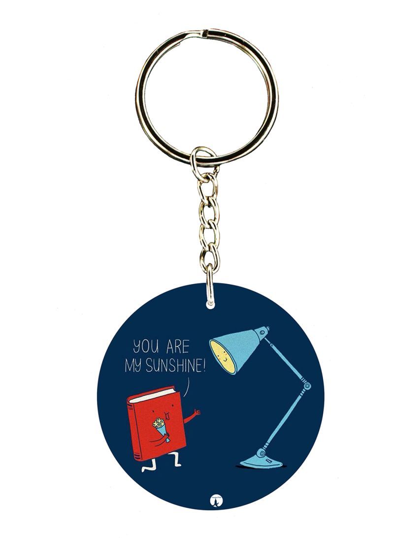 RKN A Lamp And A Book Double Side Printed Keychain