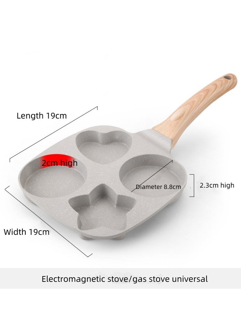 Generic - The Egg Frying Pan Is Non-Stick. It Is An Aluminum Alloy Pan For Making Breakfast Pancakes. The Egg Hamburger Frying Pan Comes With A Wooden Handle And Is Suitable For Gas Stoves, Induction Cookers, Etc. - Image 1