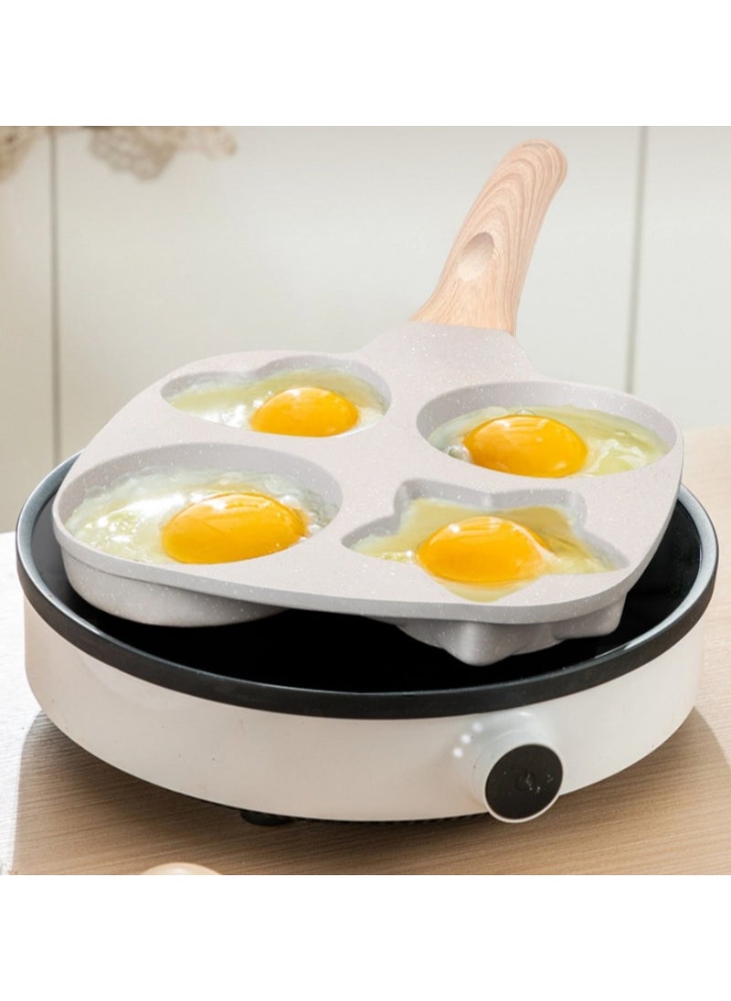 Generic - The Egg Frying Pan Is Non-Stick. It Is An Aluminum Alloy Pan For Making Breakfast Pancakes. The Egg Hamburger Frying Pan Comes With A Wooden Handle And Is Suitable For Gas Stoves, Induction Cookers, Etc. - Image 1