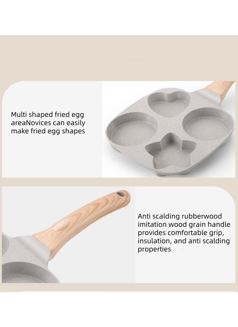 Generic - The Egg Frying Pan Is Non-Stick. It Is An Aluminum Alloy Pan For Making Breakfast Pancakes. The Egg Hamburger Frying Pan Comes With A Wooden Handle And Is Suitable For Gas Stoves, Induction Cookers, Etc. - Image 1