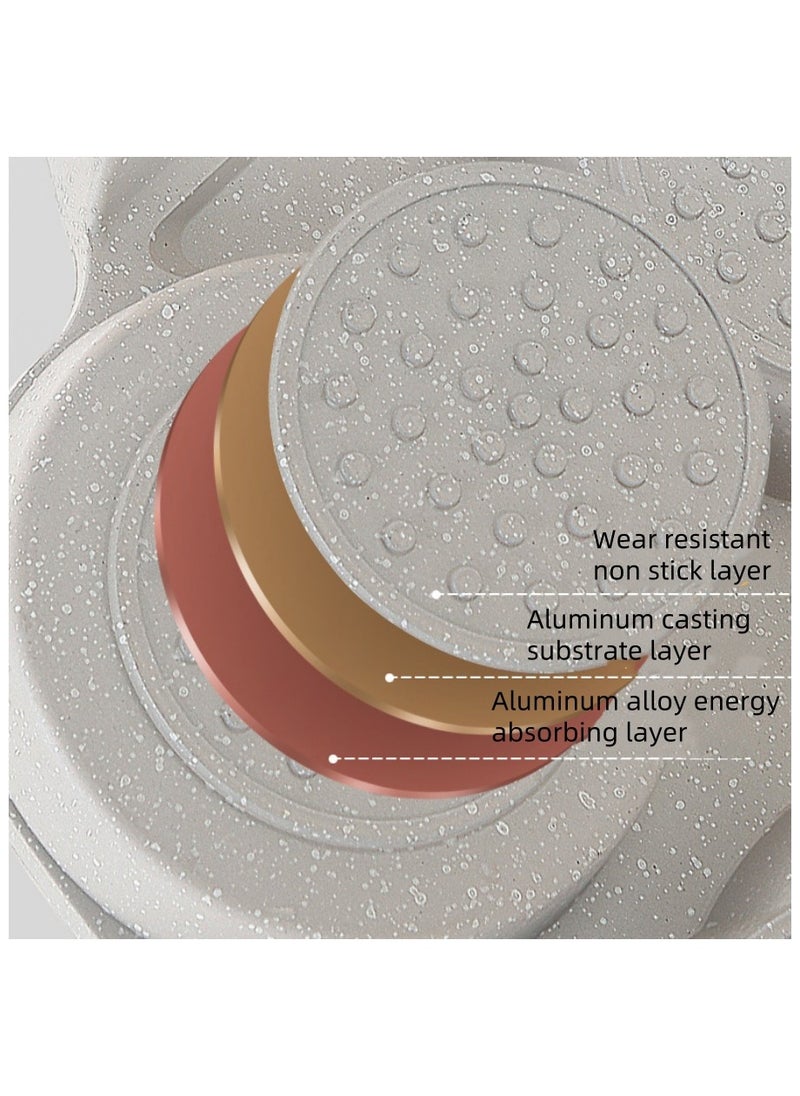 Generic - The Egg Frying Pan Is Non-Stick. It Is An Aluminum Alloy Pan For Making Breakfast Pancakes. The Egg Hamburger Frying Pan Comes With A Wooden Handle And Is Suitable For Gas Stoves, Induction Cookers, Etc. - Image 1