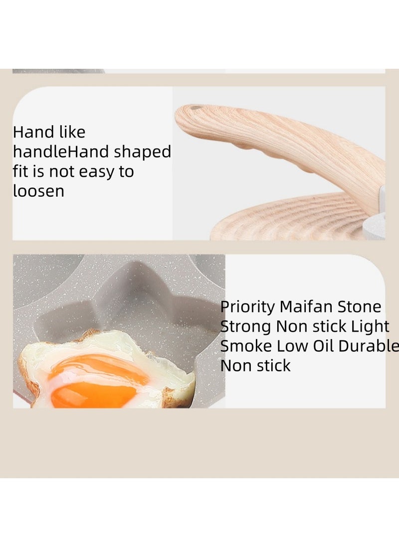 Generic - The Egg Frying Pan Is Non-Stick. It Is An Aluminum Alloy Pan For Making Breakfast Pancakes. The Egg Hamburger Frying Pan Comes With A Wooden Handle And Is Suitable For Gas Stoves, Induction Cookers, Etc. - Image 1